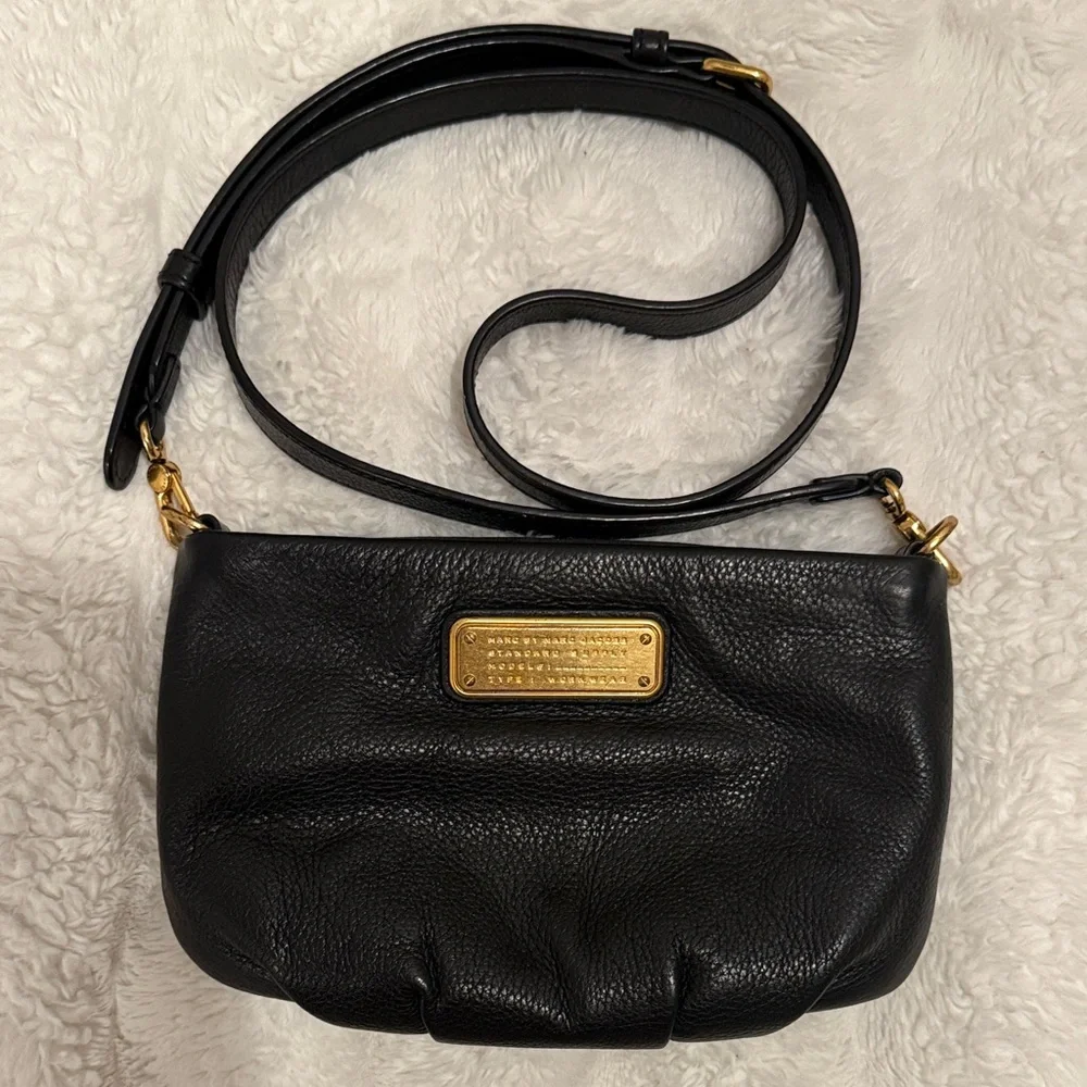 Marc by Marc Jacobs Black Leather Percy Crossbody Bag - Picture 1 of 8